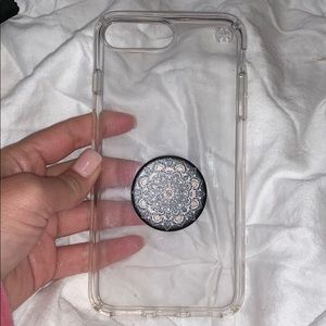 Clear speck phone case with pop socket